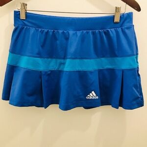 Adidas Climalite Skirt Skort medium blue stripe tennis golf pickle ball